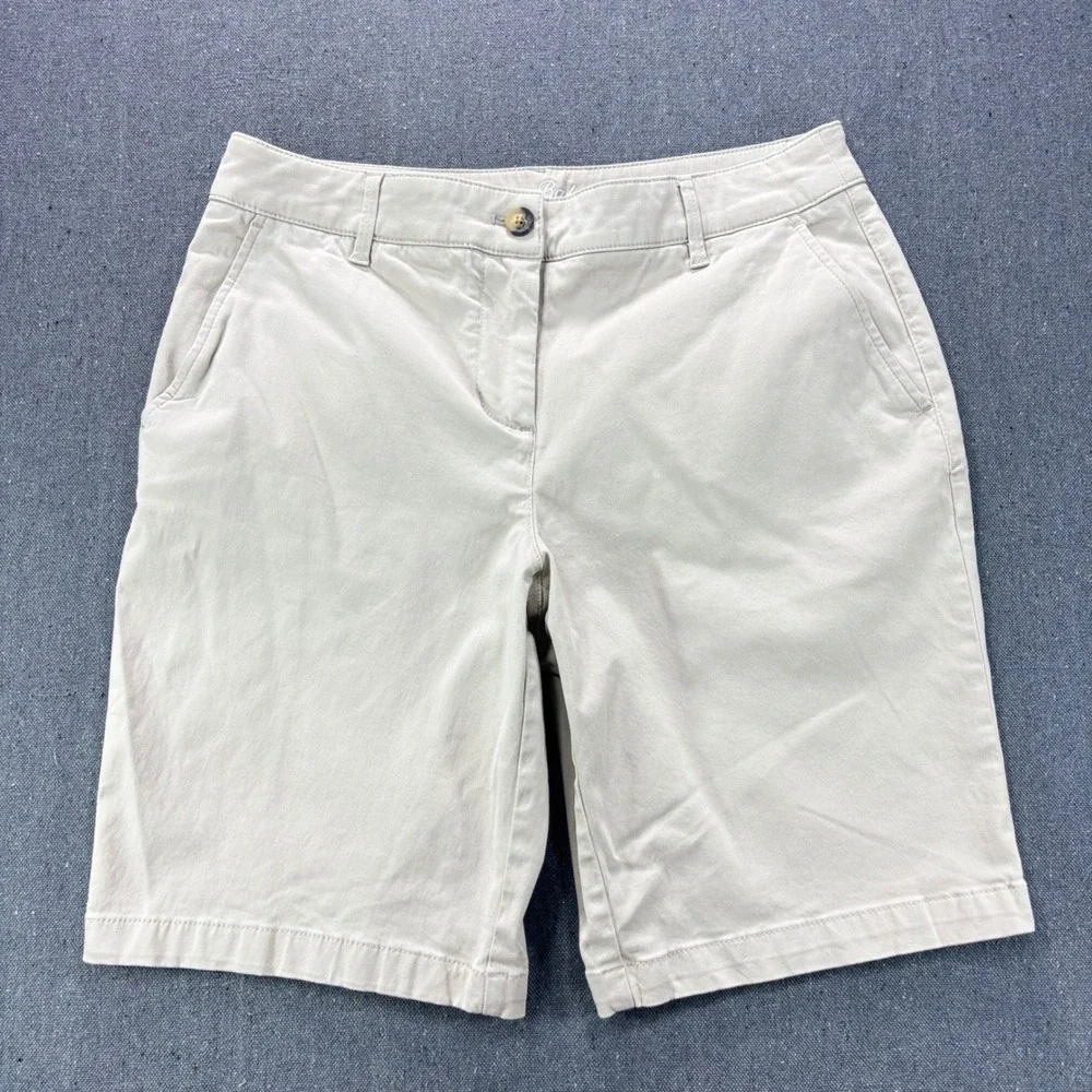 Tommy Bahama Chino Shorts Women Size 10 Beige Khaki Cotton Blend Stretch